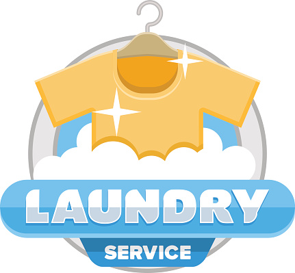 laundry service logo, badge template